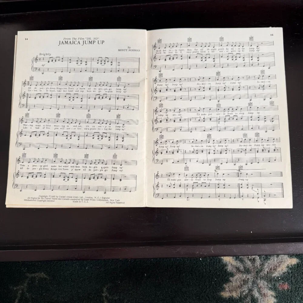 1964 James Bond 007 Song Book - Sheet Music Collectible Vintage